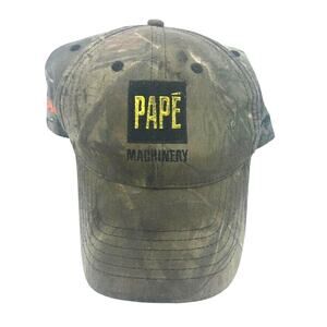 Pape’ Machinery John Deere Hitachi Hunting Embroidered Canvas Hat Cap Adjustable